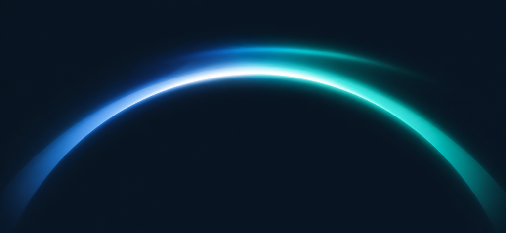A luminous arc on a deep navy field